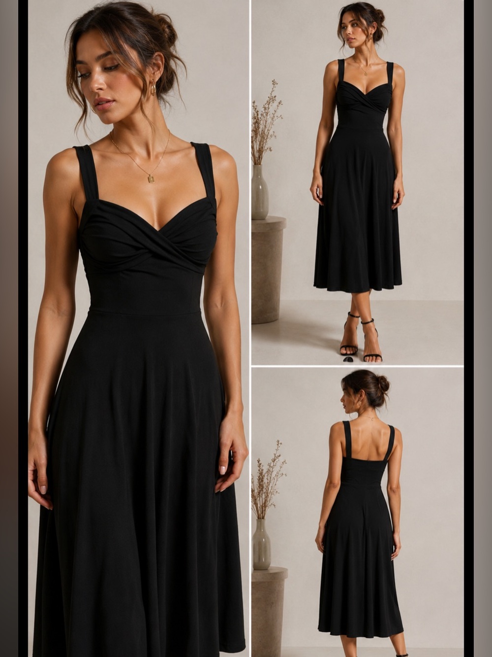 REFORMATION Twist-top Midi Dress in Black (SMALL)